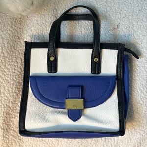 Olivia + Joy Black, White, and Blue Satchel